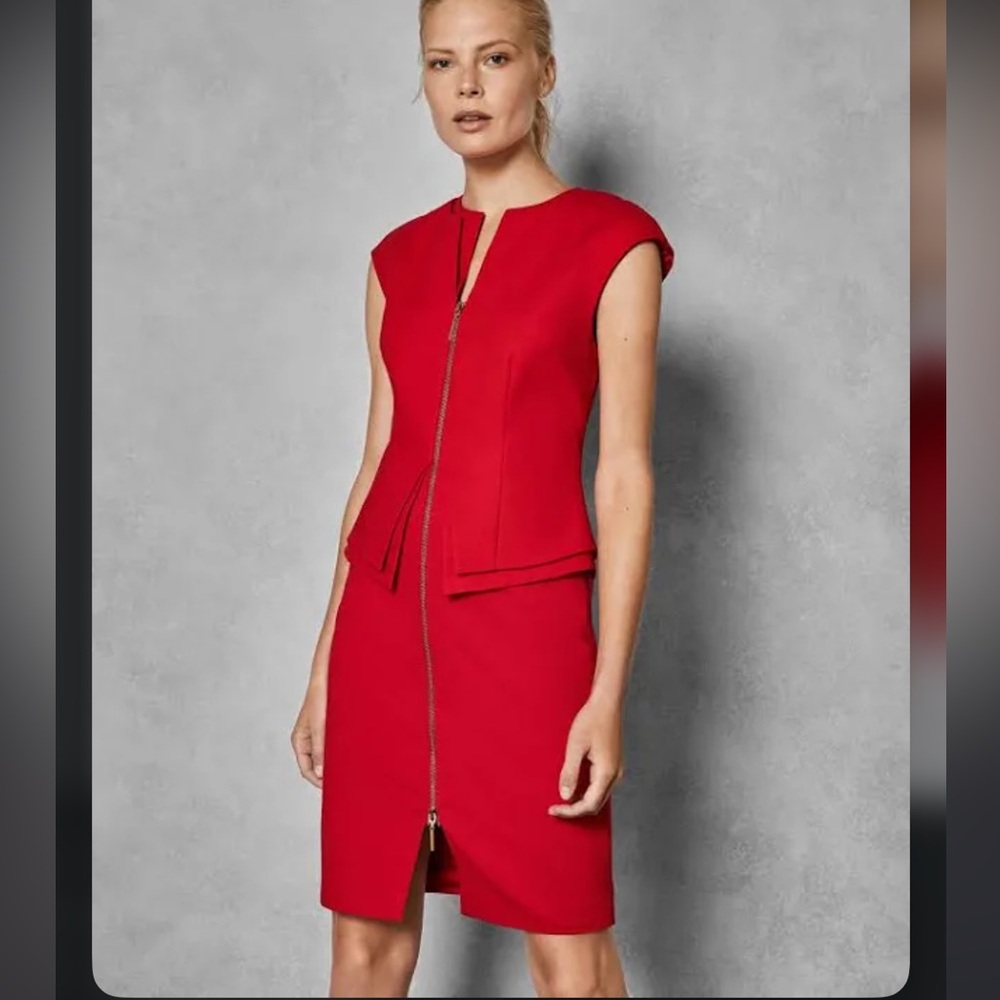 TED BAKER PEPLUM FRONT SHEATH DRESS